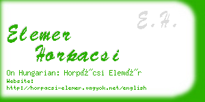 elemer horpacsi business card